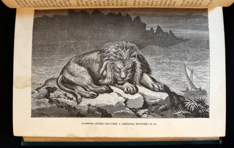 1890 Rare Book - THE LIFE & ADVENTURES OF ROBINSON CRUSOE Illustrated by E. Griset.