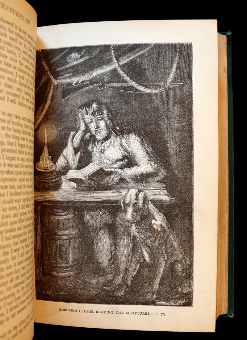 1890 Rare Book - THE LIFE & ADVENTURES OF ROBINSON CRUSOE Illustrated by E. Griset.