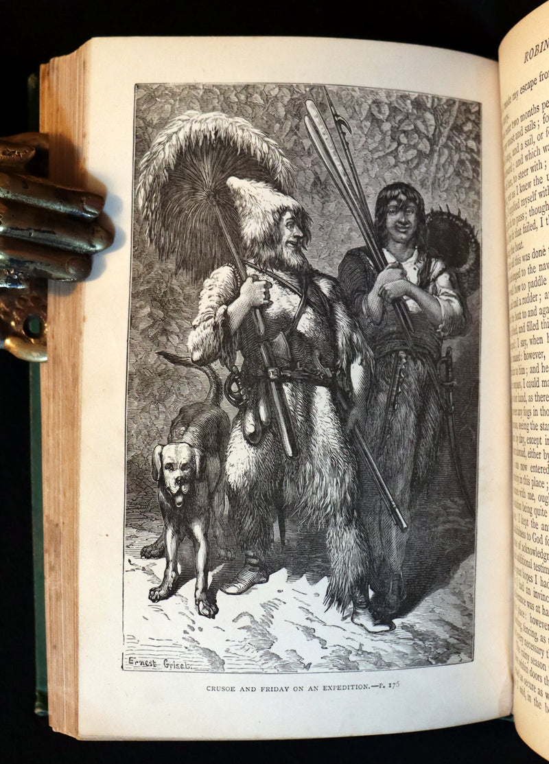 1890 Rare Book - THE LIFE & ADVENTURES OF ROBINSON CRUSOE Illustrated by E. Griset.