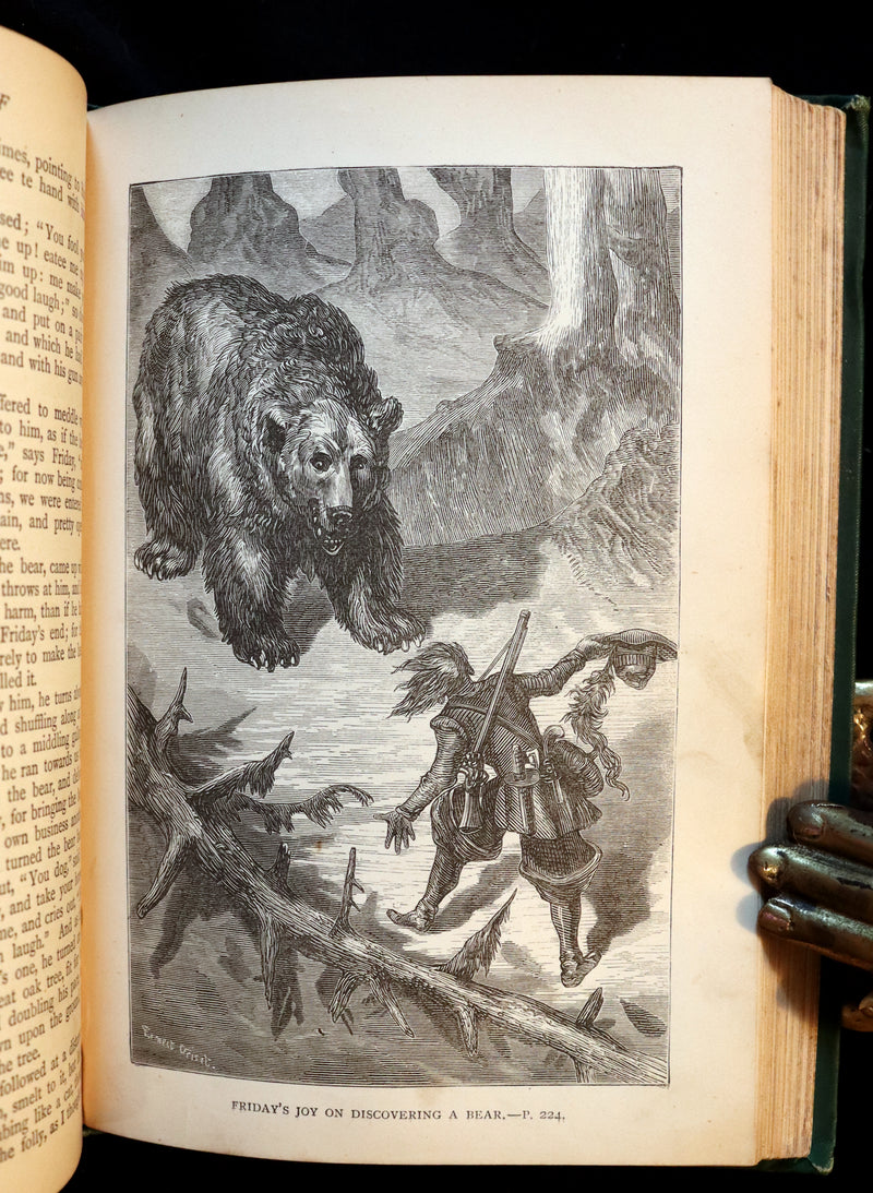 1890 Rare Book - THE LIFE & ADVENTURES OF ROBINSON CRUSOE Illustrated by E. Griset.