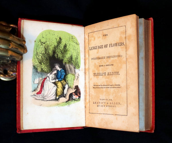 1847 Scarce Floriography Book ~ The Language Of Flowers, Complete Flora's Album with coloured plates.