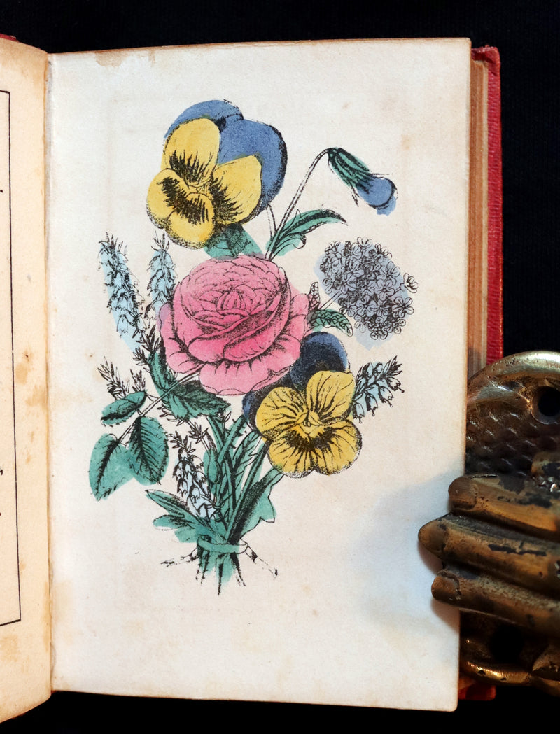 1847 Scarce Floriography Book ~ The Language Of Flowers, Complete Flora's Album with coloured plates.