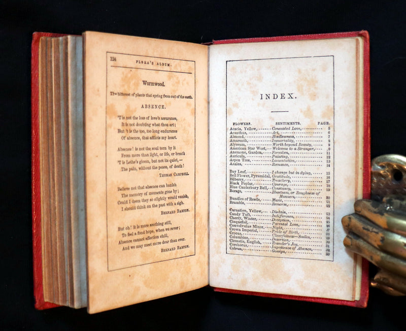 1847 Scarce Floriography Book ~ The Language Of Flowers, Complete Flora's Album with coloured plates.