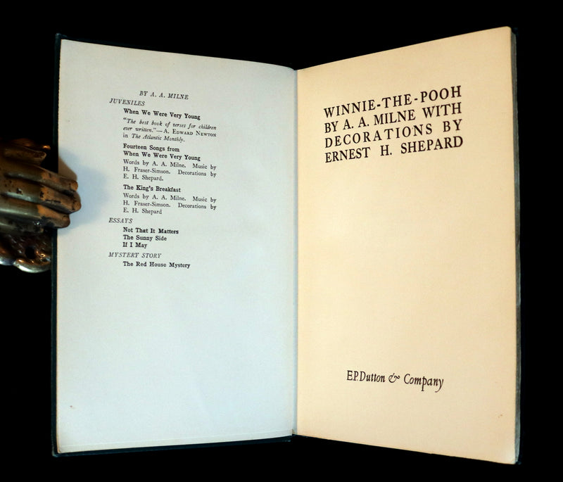 1926 Rare First Edition - WINNIE-THE-POOH by A.A. Milne & Illustrated by E.H. Shepard.