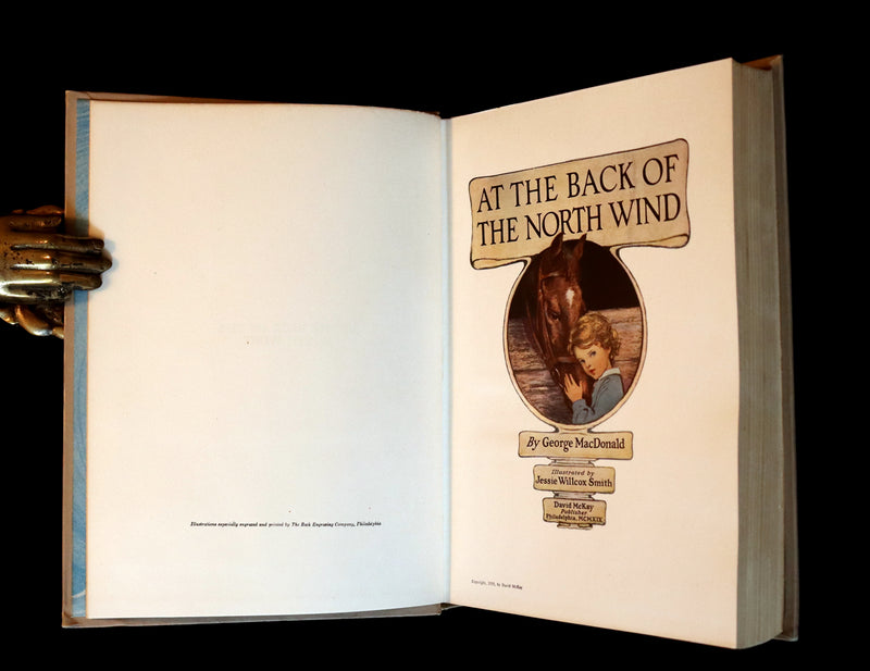 1919 Rare Book - AT THE BACK OF THE NORTH WIND, First Edition Illustrated by Jessie Willcox Smith.
