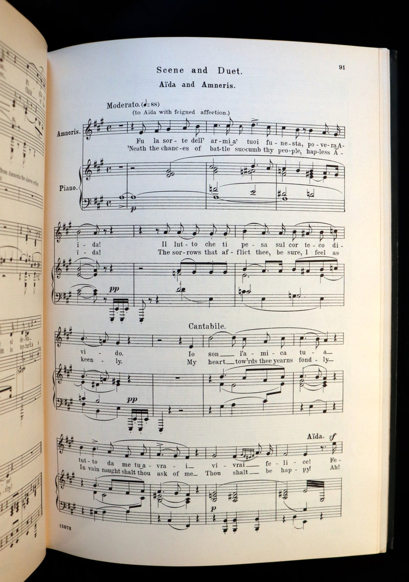 1897 Rare Victorian edition of VERDI's AÏDA Opera in Four Acts - Music scores and Libretto.