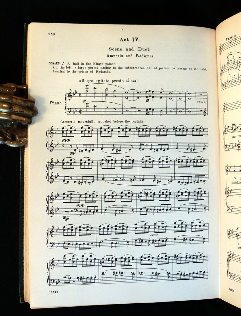 1897 Rare Victorian edition of VERDI's AÏDA Opera in Four Acts - Music scores and Libretto.