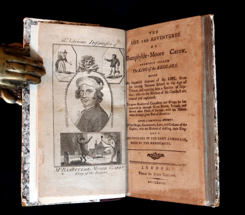 1789 Scarce Book - Life And Adventures Of Bampfylde-Moore Carew, Gypsies, America, Cant Language.