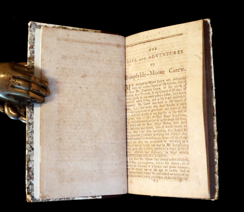 1789 Scarce Book - Life And Adventures Of Bampfylde-Moore Carew, Gypsies, America, Cant Language.