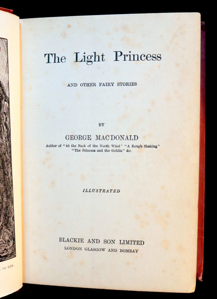 1910 Scarce Edition - THE LIGHT PRINCESS by George Macdonald illustrated by Leonard Leslie Brooke.
