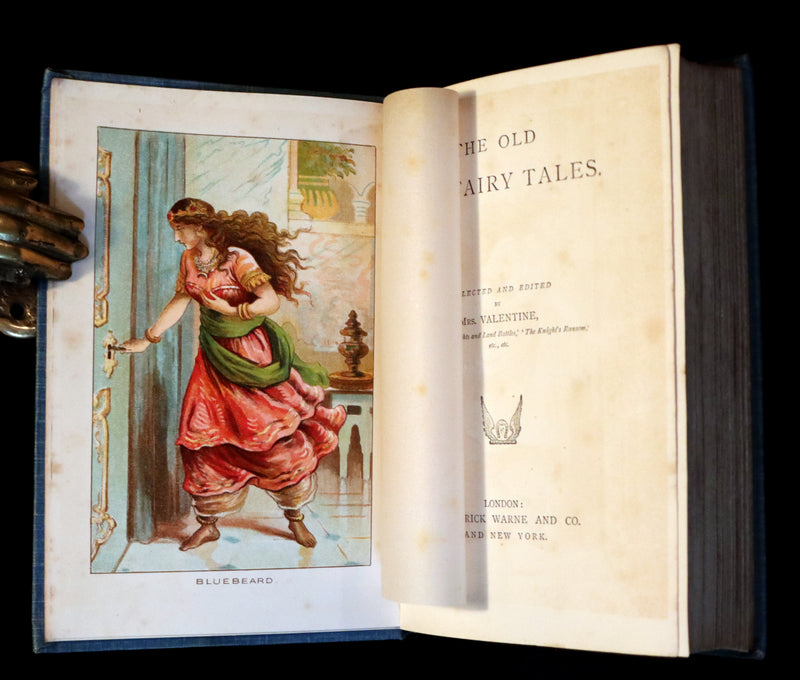 1890 Rare Victorian Book -  The OLD OLD FAIRY TALES Collected by Mrs Valentine. Illustrated.