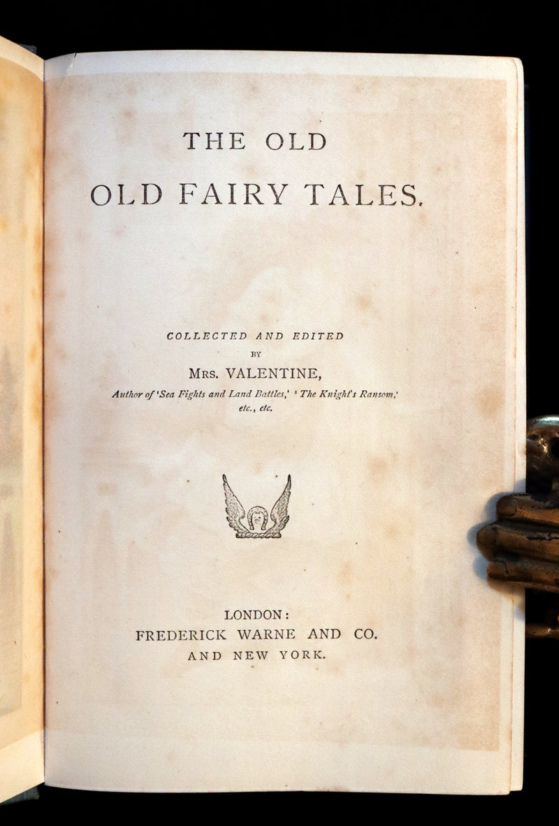1890 Rare Victorian Book -  The OLD OLD FAIRY TALES Collected by Mrs Valentine. Illustrated.