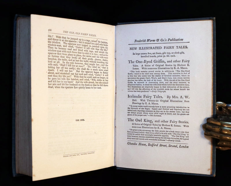 1890 Rare Victorian Book -  The OLD OLD FAIRY TALES Collected by Mrs Valentine. Illustrated.