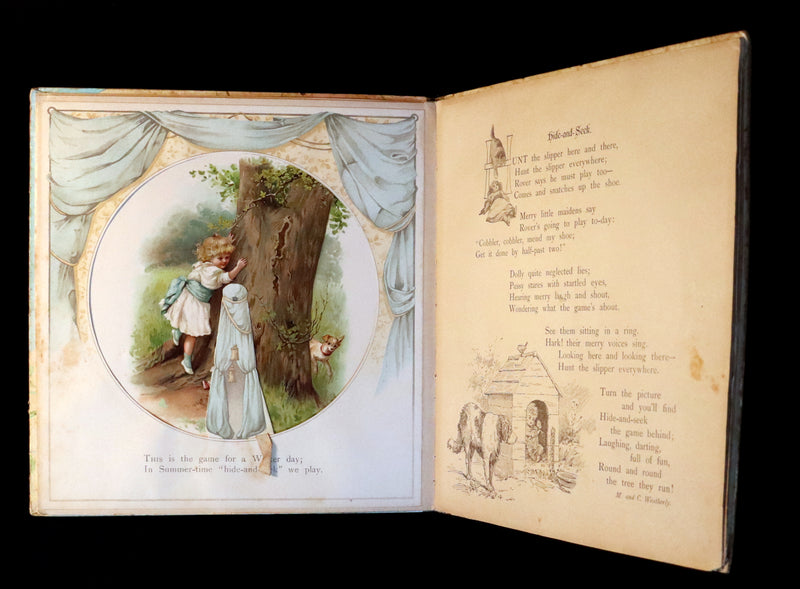 1896 Scarce Nister Revolving Toy Book - IN WONDERLAND with 8 chromolithographed volvelles.