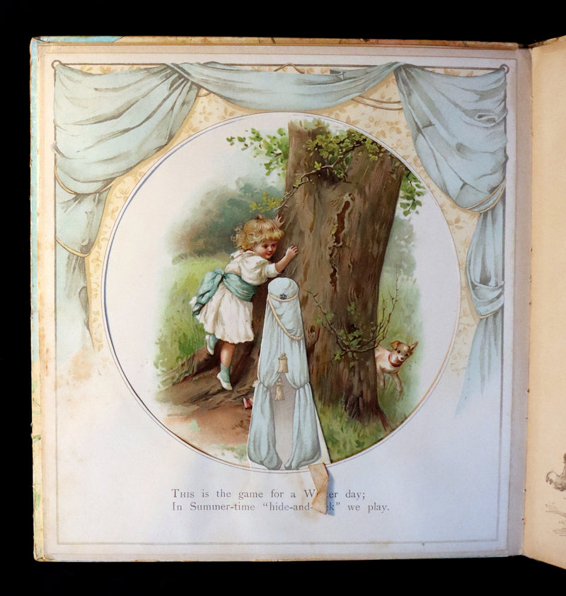 1896 Scarce Nister Revolving Toy Book - IN WONDERLAND with 8 chromolithographed volvelles.