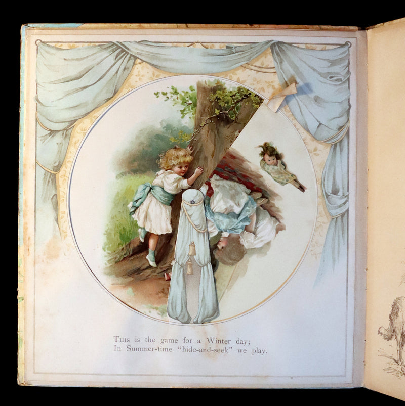 1896 Scarce Nister Revolving Toy Book - IN WONDERLAND with 8 chromolithographed volvelles.
