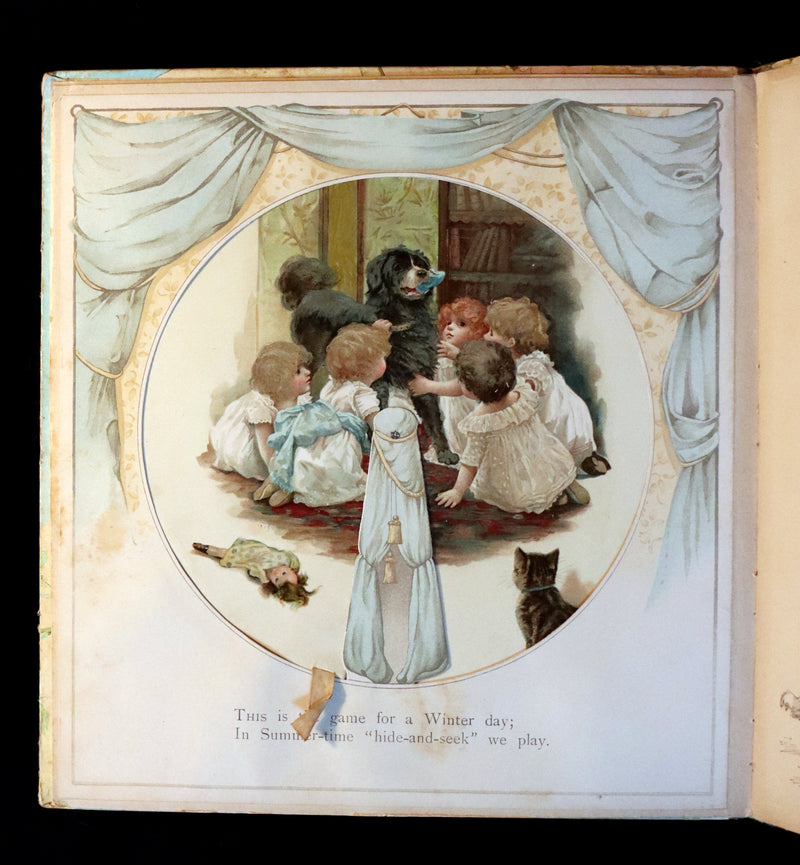 1896 Scarce Nister Revolving Toy Book - IN WONDERLAND with 8 chromolithographed volvelles.