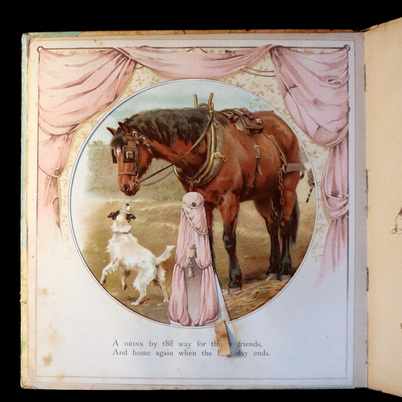 1896 Scarce Nister Revolving Toy Book - IN WONDERLAND with 8 chromolithographed volvelles.