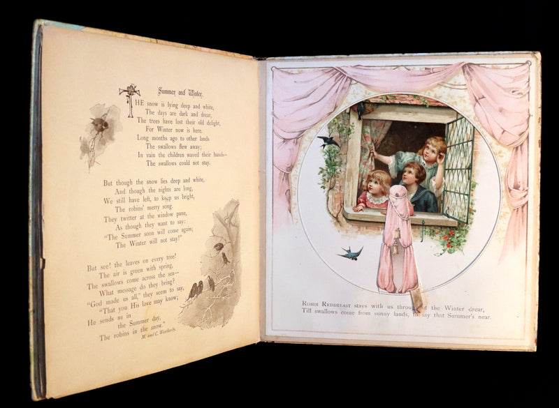 1896 Scarce Nister Revolving Toy Book - IN WONDERLAND with 8 chromolithographed volvelles.