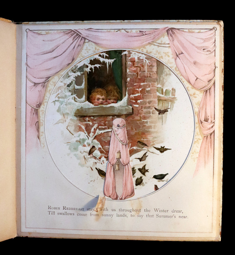 1896 Scarce Nister Revolving Toy Book - IN WONDERLAND with 8 chromolithographed volvelles.