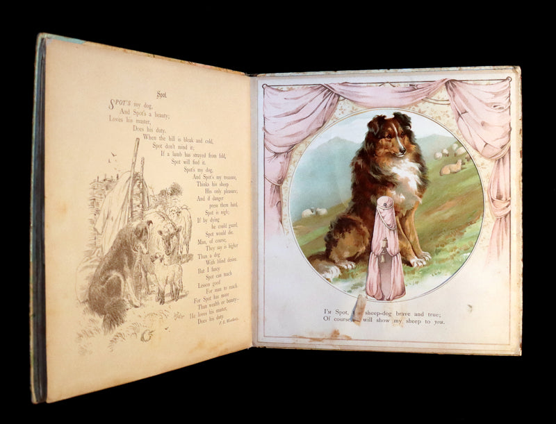 1896 Scarce Nister Revolving Toy Book - IN WONDERLAND with 8 chromolithographed volvelles.