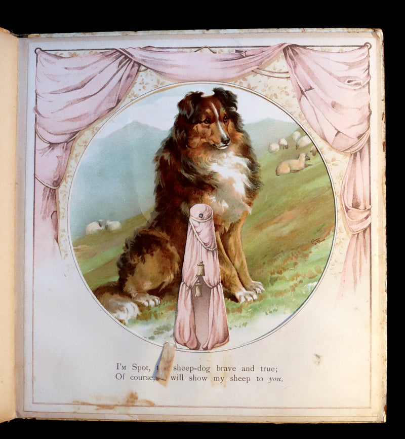 1896 Scarce Nister Revolving Toy Book - IN WONDERLAND with 8 chromolithographed volvelles.