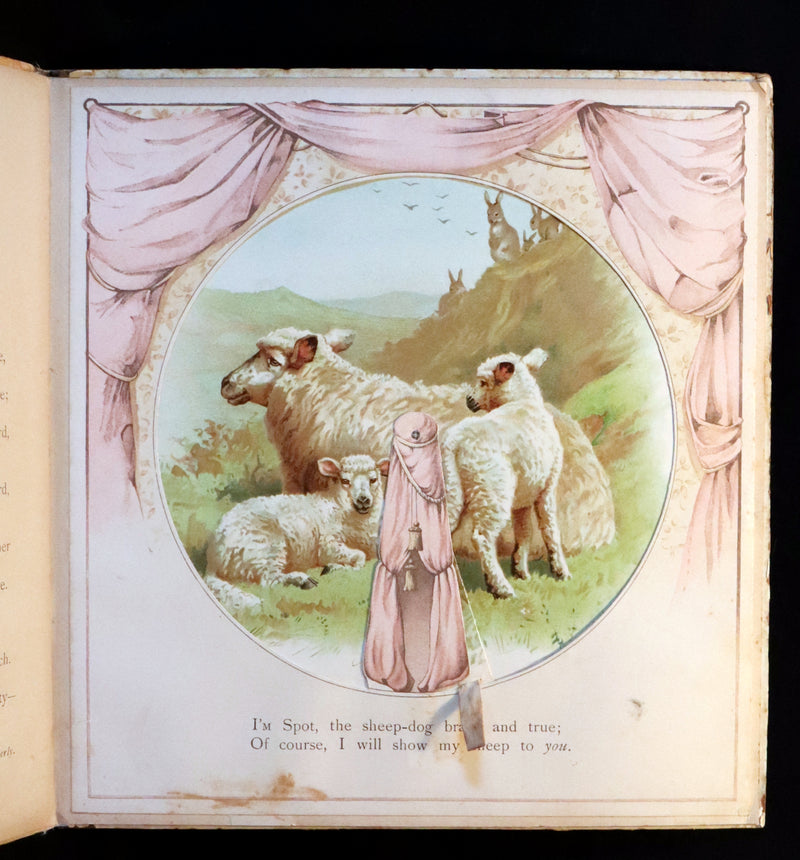 1896 Scarce Nister Revolving Toy Book - IN WONDERLAND with 8 chromolithographed volvelles.