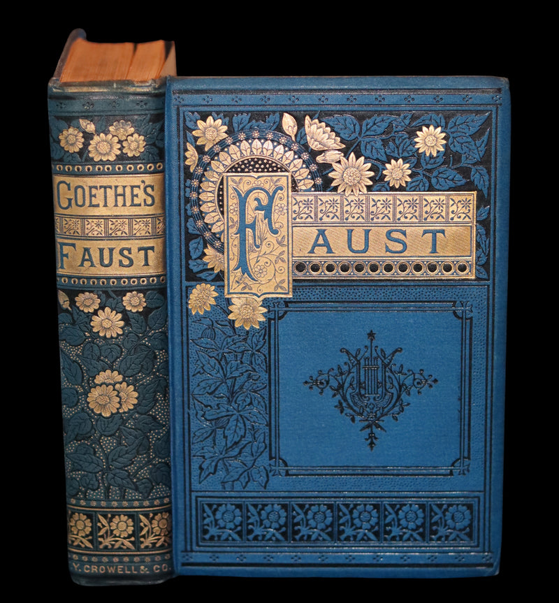 1890 Rare Victorian Book - FAUST A Tragedy in two parts by Goethe. Illustrated.