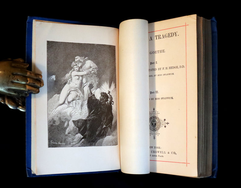 1890 Rare Victorian Book - FAUST A Tragedy in two parts by Goethe. Illustrated.