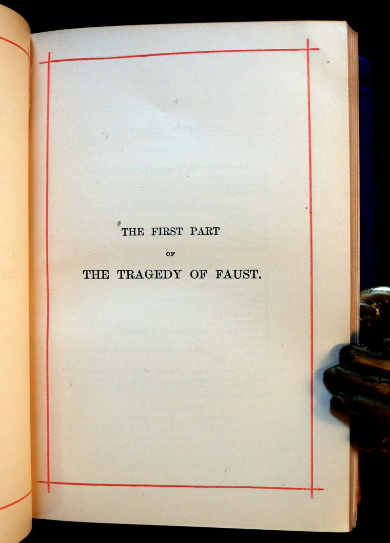 1890 Rare Victorian Book - FAUST A Tragedy in two parts by Goethe. Illustrated.