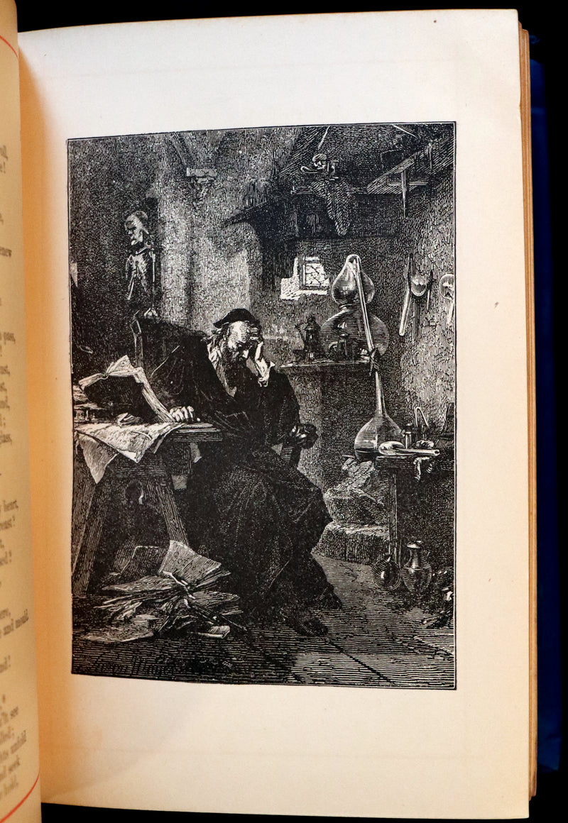 1890 Rare Victorian Book - FAUST A Tragedy in two parts by Goethe. Illustrated.