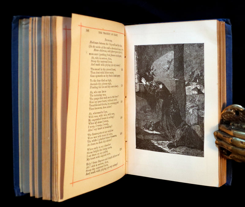 1890 Rare Victorian Book - FAUST A Tragedy in two parts by Goethe. Illustrated.