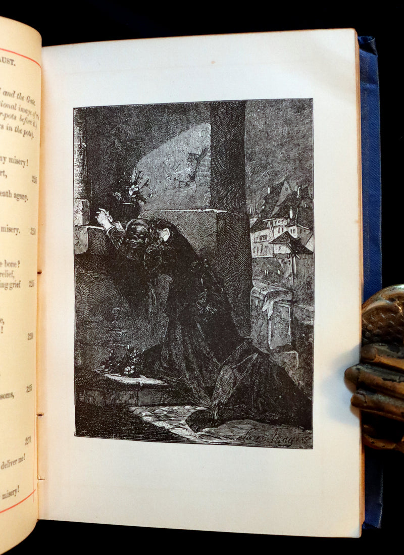 1890 Rare Victorian Book - FAUST A Tragedy in two parts by Goethe. Illustrated.