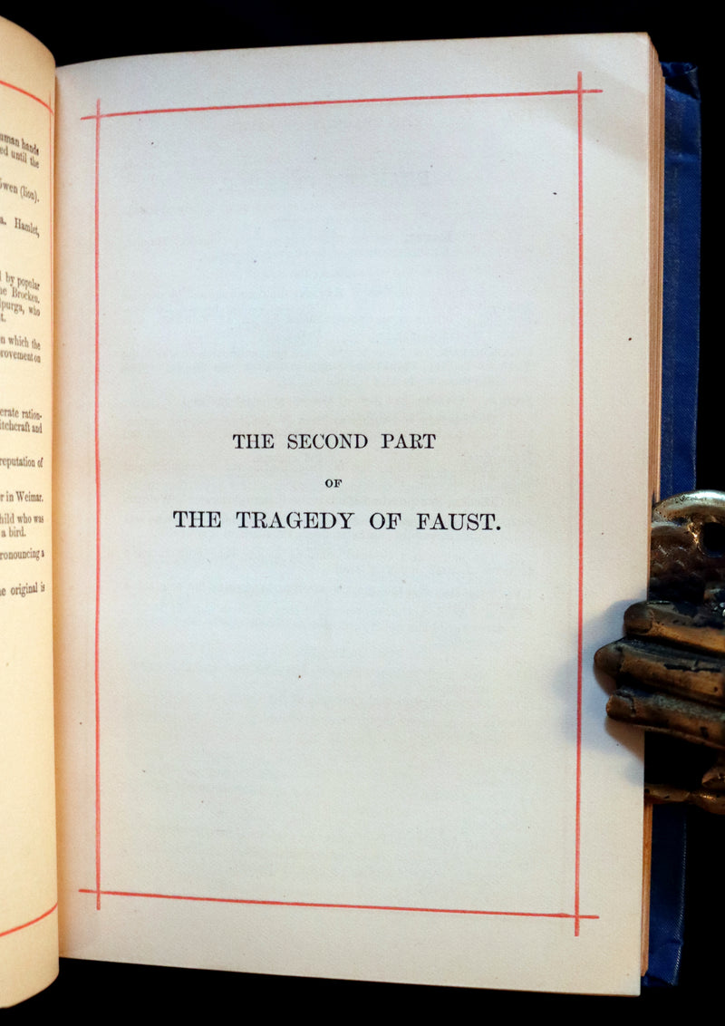 1890 Rare Victorian Book - FAUST A Tragedy in two parts by Goethe. Illustrated.