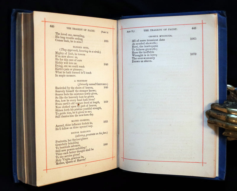 1890 Rare Victorian Book - FAUST A Tragedy in two parts by Goethe. Illustrated.