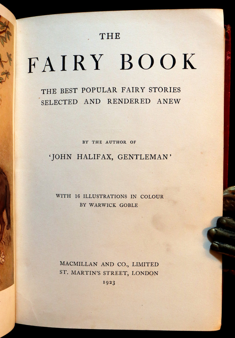 1923 Rare 1st Octavo Edition - THE FAIRY BOOK by Dinah CRAIK Illustrated by Warwick Goble.