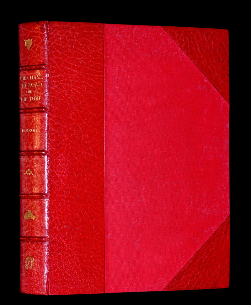 1898 Rare Bayntun Binding - The Chase, the Road, and the Turf by Nimrod and illustrated by Alken.