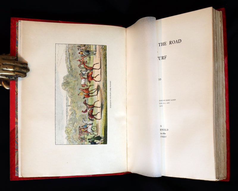 1898 Rare Bayntun Binding - The Chase, the Road, and the Turf by Nimrod and illustrated by Alken.