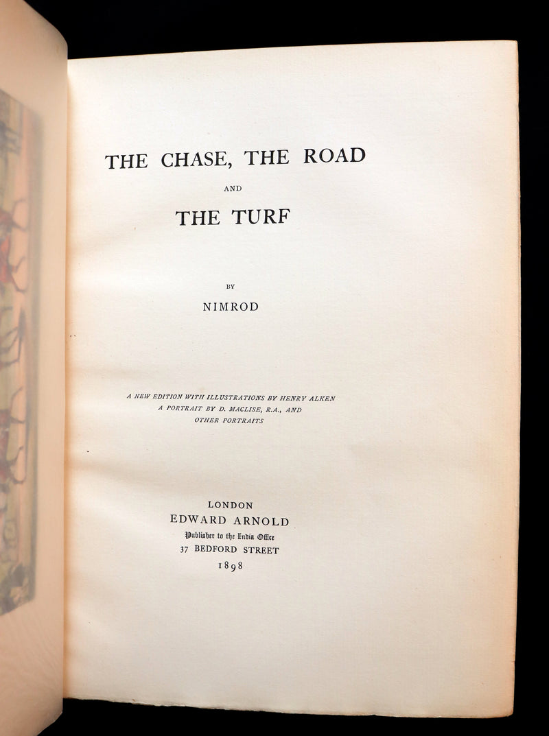 1898 Rare Bayntun Binding - The Chase, the Road, and the Turf by Nimrod and illustrated by Alken.