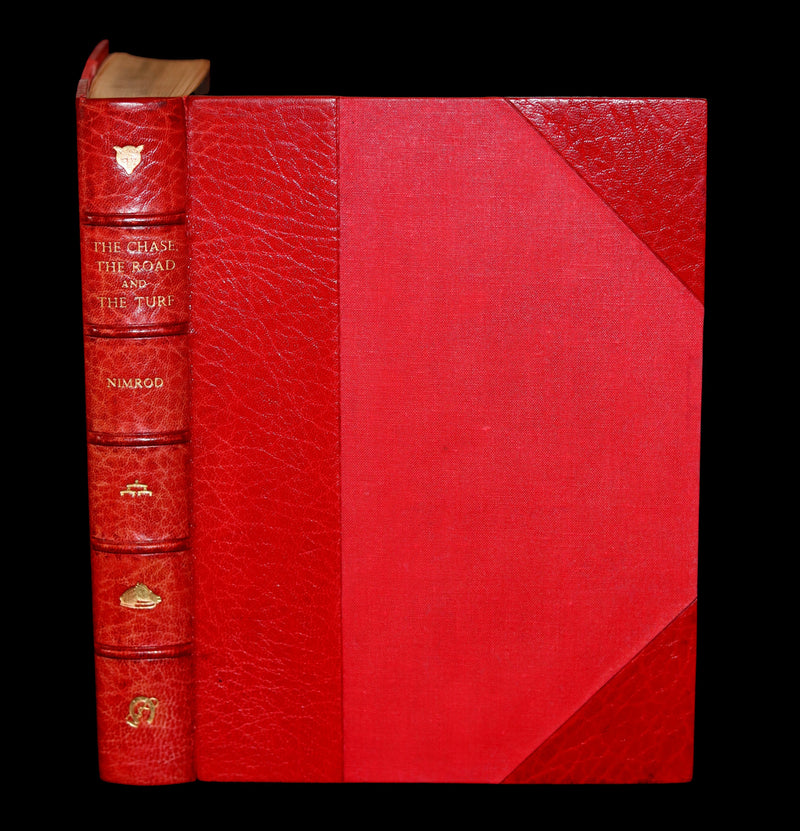 1898 Rare Bayntun Binding - The Chase, the Road, and the Turf by Nimrod and illustrated by Alken.