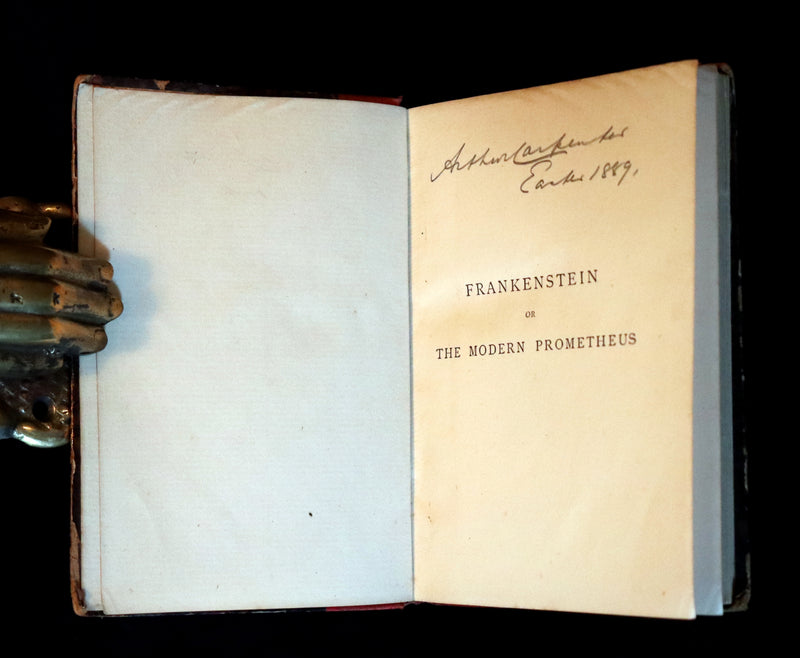 1888 Rare Victorian Book - FRANKENSTEIN or The Modern Prometheus by Mary Shelley.