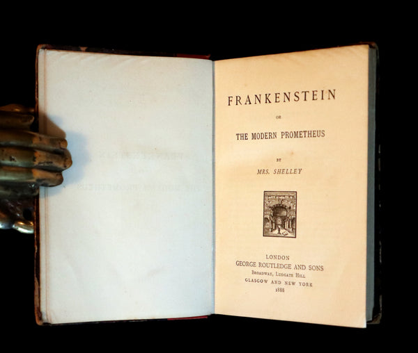 1888 Rare Victorian Book - FRANKENSTEIN or The Modern Prometheus by Mary Shelley.