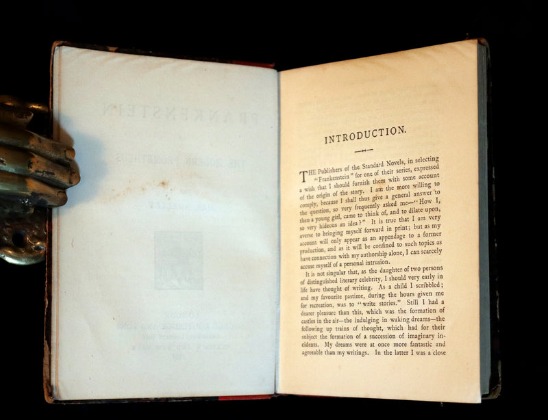 1888 Rare Victorian Book - FRANKENSTEIN or The Modern Prometheus by Mary Shelley.