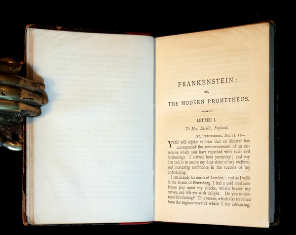1888 Rare Victorian Book - FRANKENSTEIN or The Modern Prometheus by Mary Shelley.