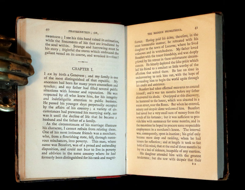 1888 Rare Victorian Book - FRANKENSTEIN or The Modern Prometheus by Mary Shelley.