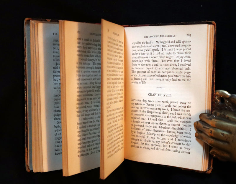 1888 Rare Victorian Book - FRANKENSTEIN or The Modern Prometheus by Mary Shelley.