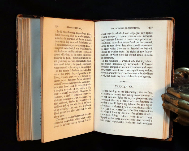 1888 Rare Victorian Book - FRANKENSTEIN or The Modern Prometheus by Mary Shelley.