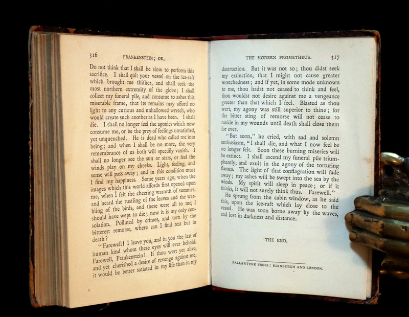 1888 Rare Victorian Book - FRANKENSTEIN or The Modern Prometheus by Mary Shelley.