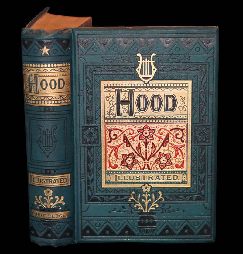 1880 Rare Victorian Book - POEMS by THOMAS HOOD with Illustrations by William Small.