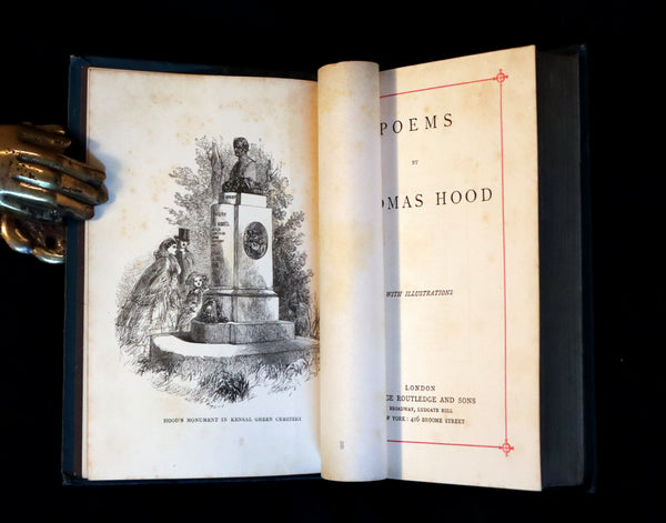 1880 Rare Victorian Book - POEMS by THOMAS HOOD with Illustrations by William Small.